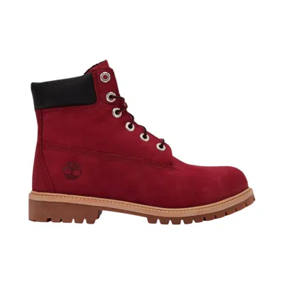 Pre-owned Timberland 6 Inch Premium Waterproof Boot Toddler 'red Nubuck Black' | Infant Size 9