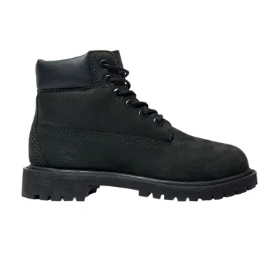 Pre-owned Timberland 6 Inch Premium Waterproof Boot Youth 'black Nubuck' | Kid's Size 2.5