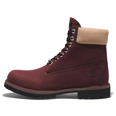 Timberland 6 Inch Premium Waterproof Boots 'burgundy Nubuck' In Brown