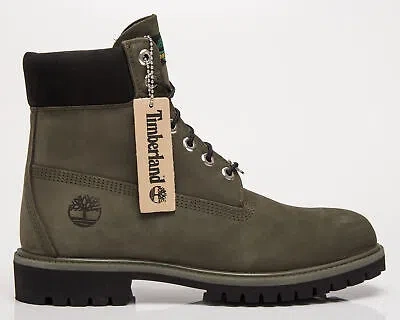 Pre-owned Timberland 6 Inch Premium Waterproof Boots Men Dark Green Nubuck