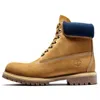 Timberland 6 Inch Premium Waterproof Boots 'wheat Nubuck Blue Collar' In Brown