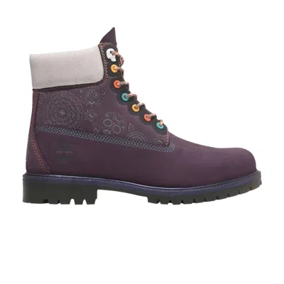 Pre-owned Timberland 6 Inch Premium Waterproof Heritage Boot Wide 'dia De Muertos' | Purple | Men's Size 9.5