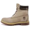 Timberland 6 Inch Premium Waterproof Wide-fit Boots 'off White Nubuck' In Brown