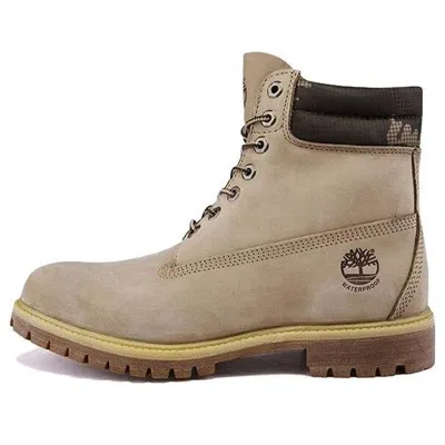 Timberland 6 Inch Premium Waterproof Wide-fit Boots 'off White Nubuck'
