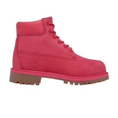 Pre-owned Timberland 6 Inch Premium Youth 'pink Red Rose' | Kid's Size 13.5