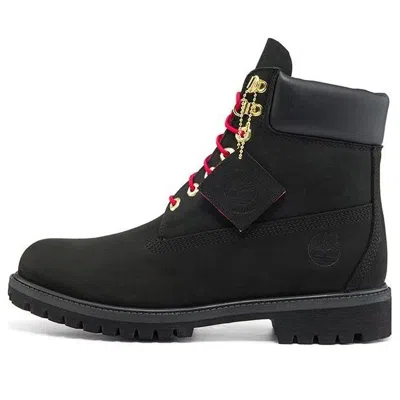 Timberland 6 Inch Waterproof Premium Boots 'black Red' In Multi