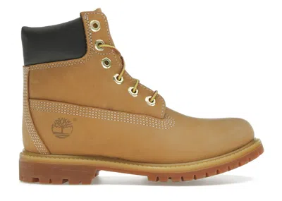 Pre-owned Timberland 6" Lace Up Premium Waterproof Boot (women's) Sneakers In Wheat In Sand