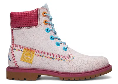 Pre-owned Timberland 6" Premium Boot Dia De Muertos (women's) Sneakers In White
