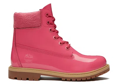 Pre-owned Timberland 6" Premium Waterproof Boot Patent Valentine's Day (women's) Sneakers In Pink Patent Leather