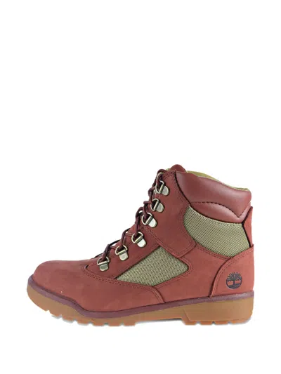 Timberland Kids' 6-inch Field Lace-up Panelled Boots In Brown