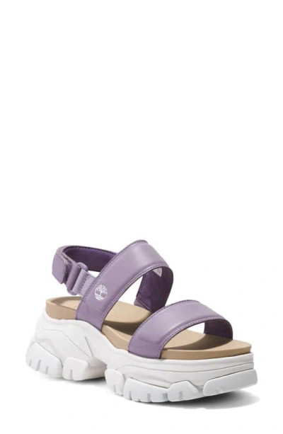 Timberland Adley Way Platform Sandal In Medium Purple Full Grain