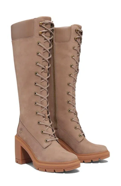 Timberland Allington Heights Lace-up Knee High Boot In Taupe Gray