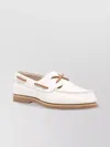 Timberland Almond Toe Moc Stitched Boat Shoe In White