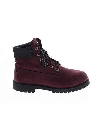 Pre-owned Timberland Ankle Boots In Burgundy