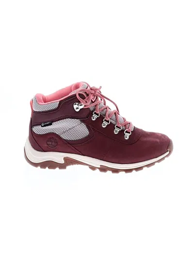 Pre-owned Timberland Ankle Boots In Burgundy