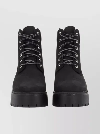 Timberland Ankle Boots With Lug Sole And Metal Eyelets In Multi