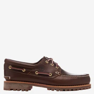 Timberland Authentic 3 Eye Leather Loafers In Brown