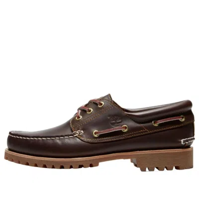 Timberland Authentics 3-eye Lug Boat Shoes In Brown