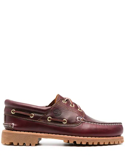 Timberland Authentic 3-eye Lug Handsewn Boat Shoe In Burgundy