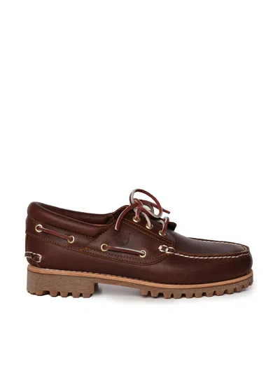 Timberland Authentic Boat Shoe In Burgundy Full-grain