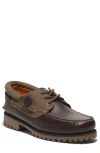 Timberland Authentic Boat Shoe In Burgundy Full Grain