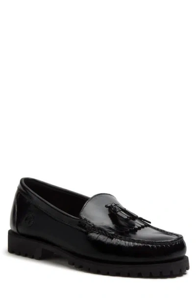 Timberland Authentic Leather Tassel Loafers In Black