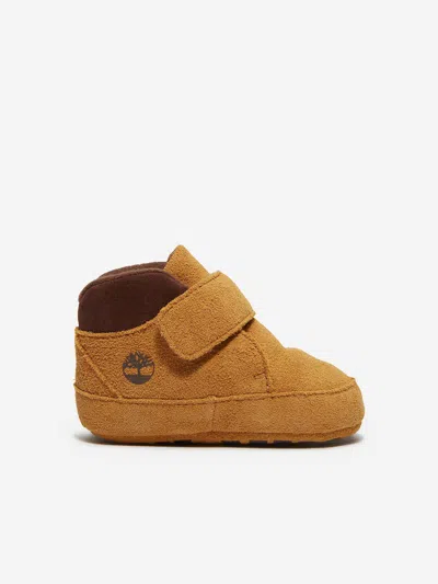 Timberland Baby Crib Mid Hook & Loop Booties In Orange