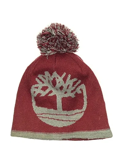 Pre-owned Timberland Beanie Hat In Burgundy