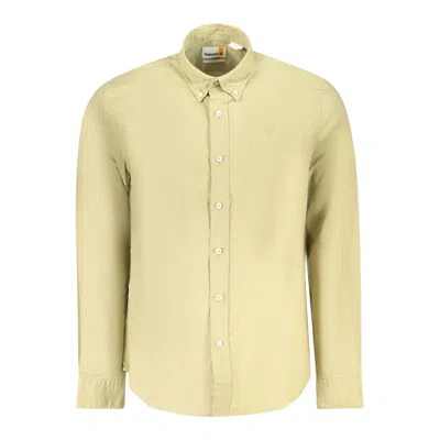 Timberland Beige Cotton Men Shirt In Yellow