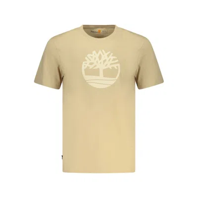 Timberland Beige Cotton Men T-shirt In Nude