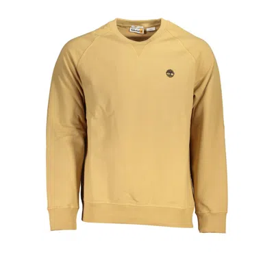 Timberland Beige Crew Neck Embroidered Sweatshirt In Yellow