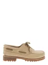 Timberland Beige Loafers With Round Toe And Contrasting Stitching In Leather Man In Neutral