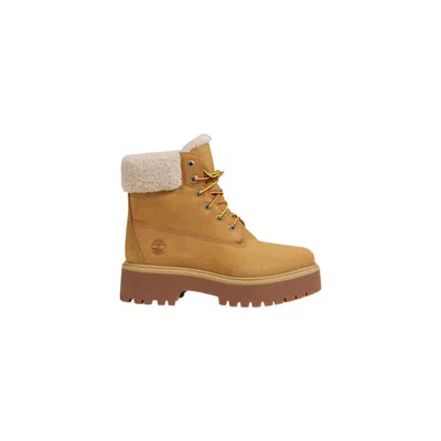 Timberland Beige Recycled Leather Lace-up Boots In Gold