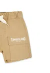 Timberland Beige Shorts For Baby Boy With Logo In Beige