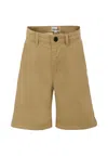 Timberland Beige Shorts For Boy With Logo In Brown