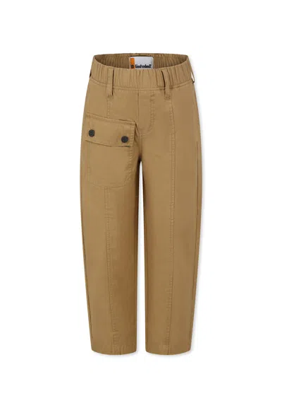 Timberland Kids' Beige Trousers For Boy With Logo