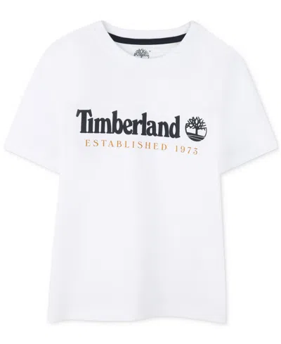 Timberland Kids' Big Boys Short-sleeve Logo Graphic T-shirt In White