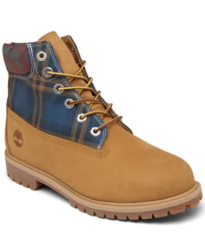 Timberland Big Kids 6" Heritage Water-resistant Boots From Finish Line In Wheat,camo,plaid