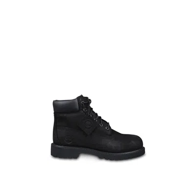 Timberland Black Boots For Kids With Logo