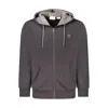 Timberland Black Cotton Men Sweater With Hood And Zip In Gray