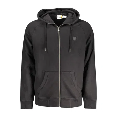TIMBERLAND BLACK COTTON MENS SWEATER WITH CENTRAL POCKETS AND ZIP
