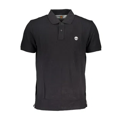 Timberland Logo-embroidered Short-sleeve Polo Shirt In Black