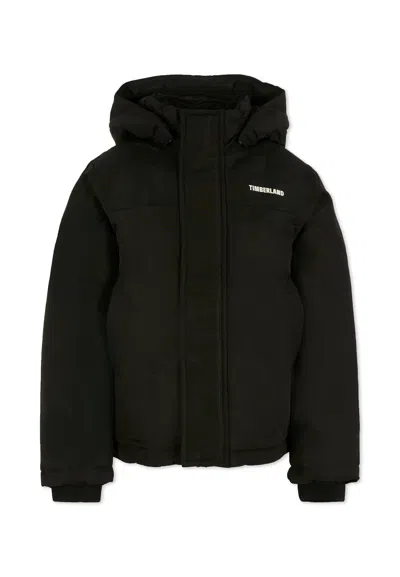 Timberland Kids' Black Down Jacket For Boy With Logo