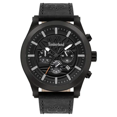 Timberland Black Leather Dress Watch