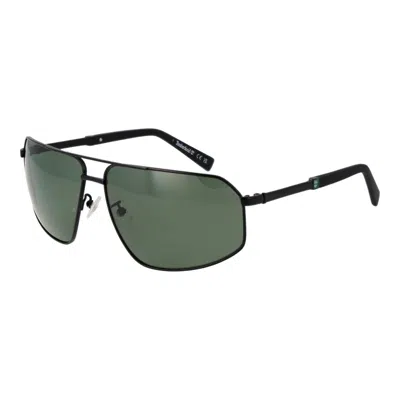 Timberland Black Metal Sunglasses In Green