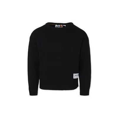 Timberland Kids' Black Sweater For Boy With Logo