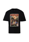 Timberland Black T-shirt For Boy With Landscape Print In Black