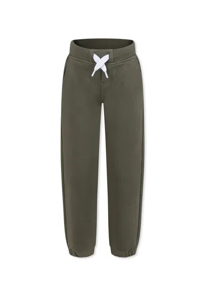 Timberland Kids' Black Trousers For Boy With Logo In Green