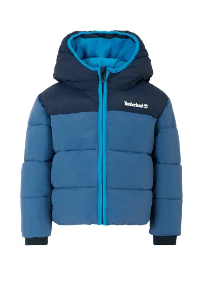 Timberland Kids' Blue Down Jacket For Boy With Logo