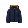 Timberland Blue Down Jacket For Boy With Logo In Blue